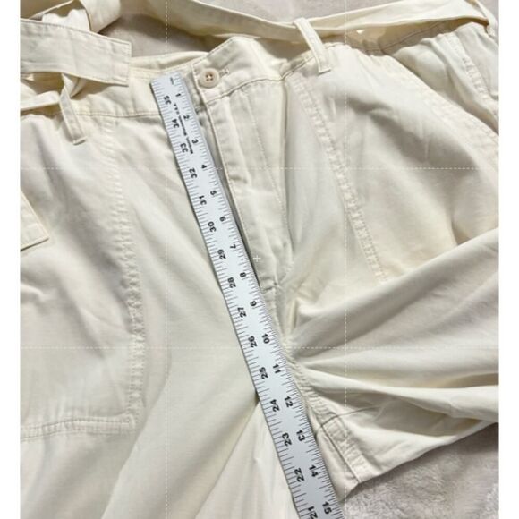 Madewell Griff Superwide Leg Cargo Pants Women's 33 Cream Belted NWT - Picture 8 of 11